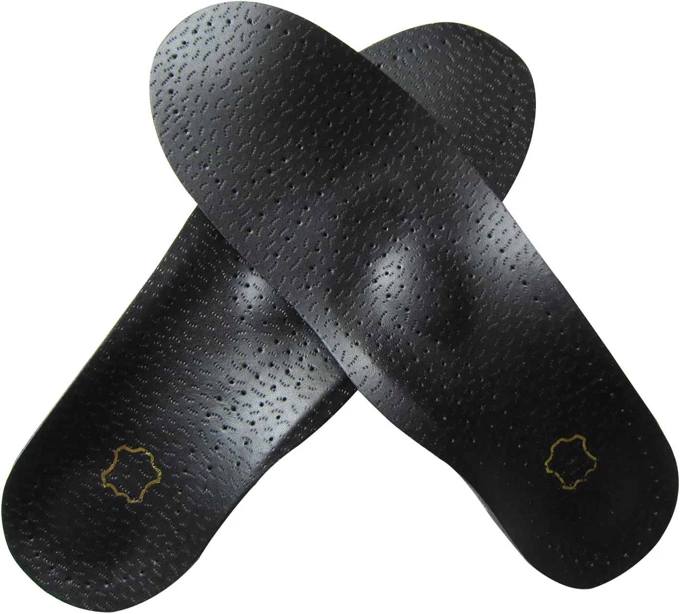 Black Leather Insoles for Women Orthopedic Insoles for Flat Feet and Plantar Fasciitis Thin Arch Support Shoe Pad for Metatarsal and Heel Spurs, Womens 7.5-8 M US