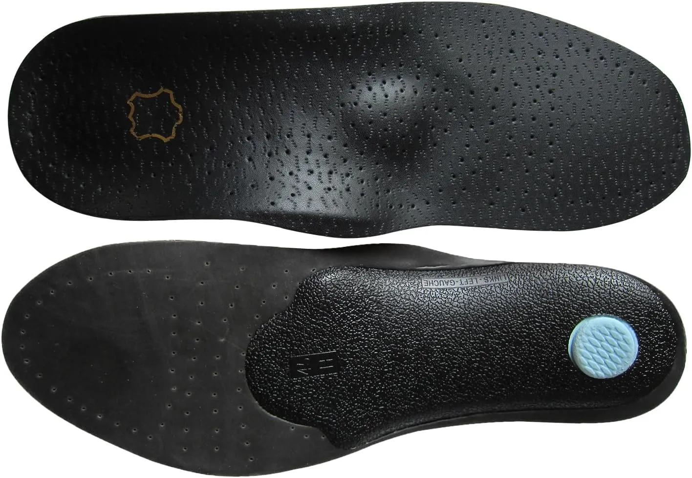 Black Leather Insoles for Women Orthopedic Insoles for Flat Feet and Plantar Fasciitis Thin Arch Support Shoe Pad for Metatarsal and Heel Spurs, Womens 7.5-8 M US