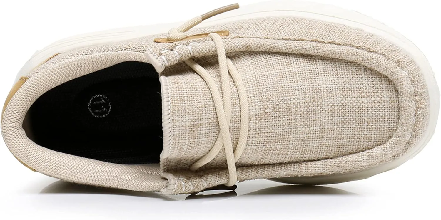 Blikcon Boys Girls Slip-On Casual Boat Shoes Light-Weight Lace Up Loafers(Toddler/Little Kid/Big Kid)