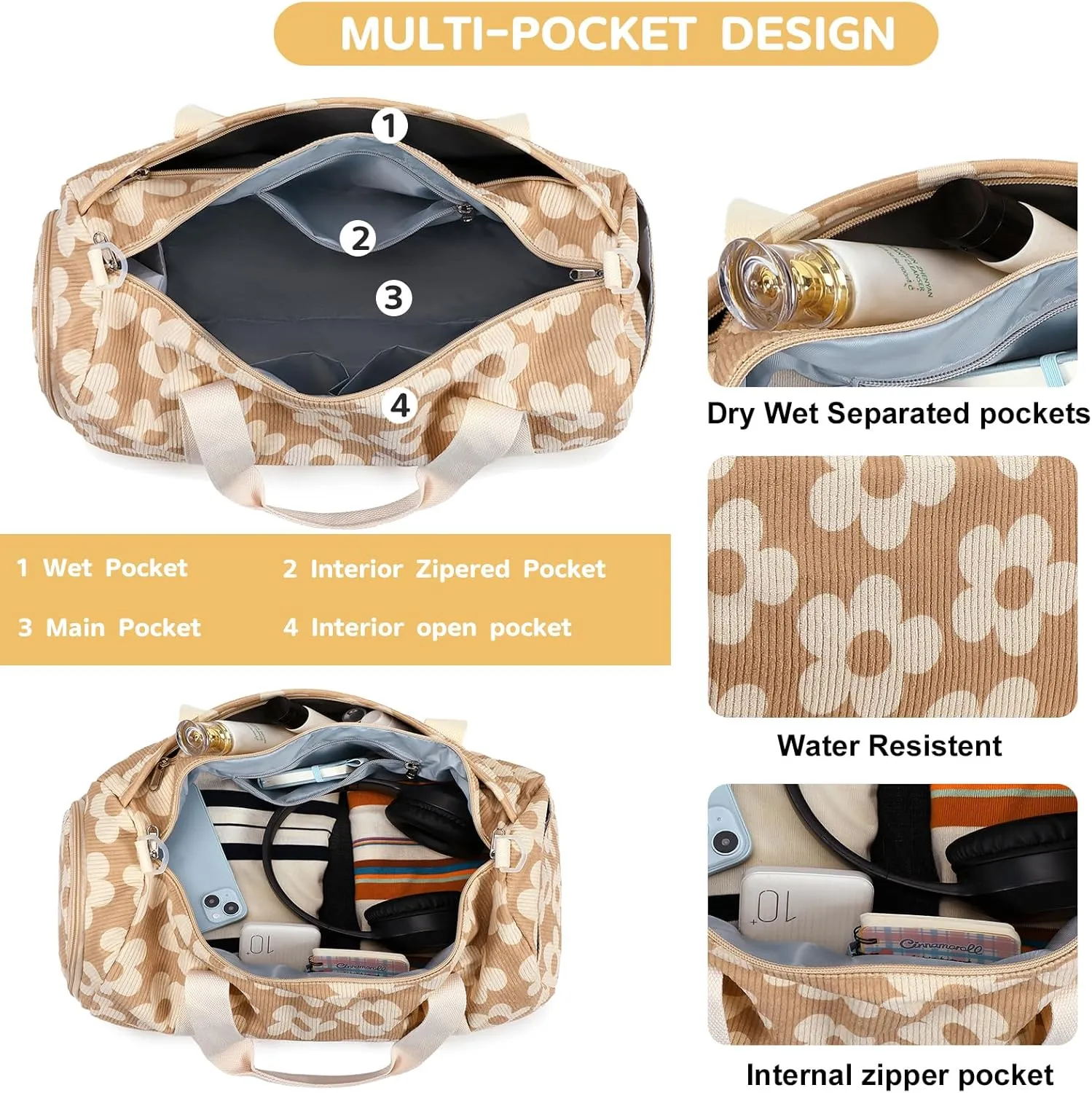 BLUBOON Duffle Bag Girls Kids Cute Gym Bag with Shoes Compartment & Wet Separation Waterproof Sports Overnight Travel Bag