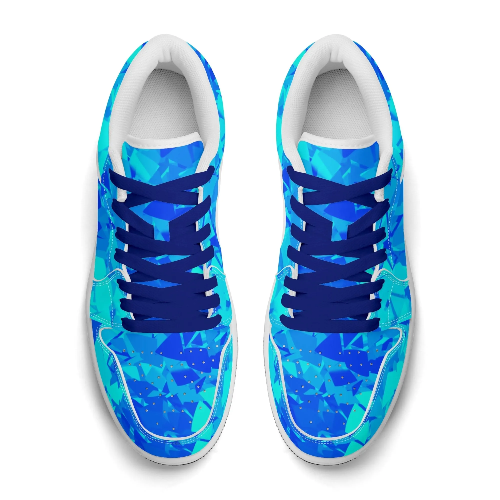 Blue Crystal Low Top Leder Sneaker für Damen