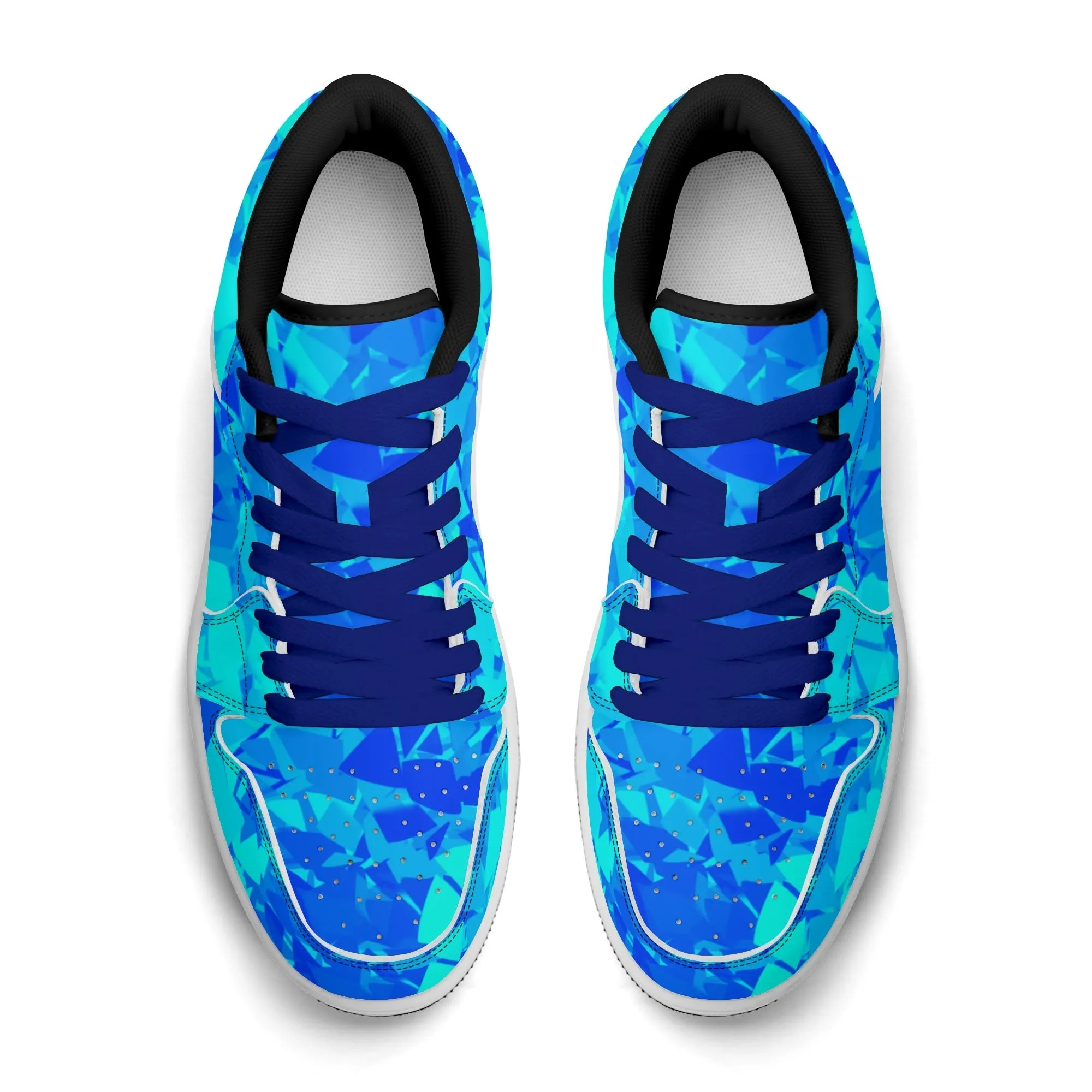 Blue Crystal Low Top Leder Sneaker für Damen