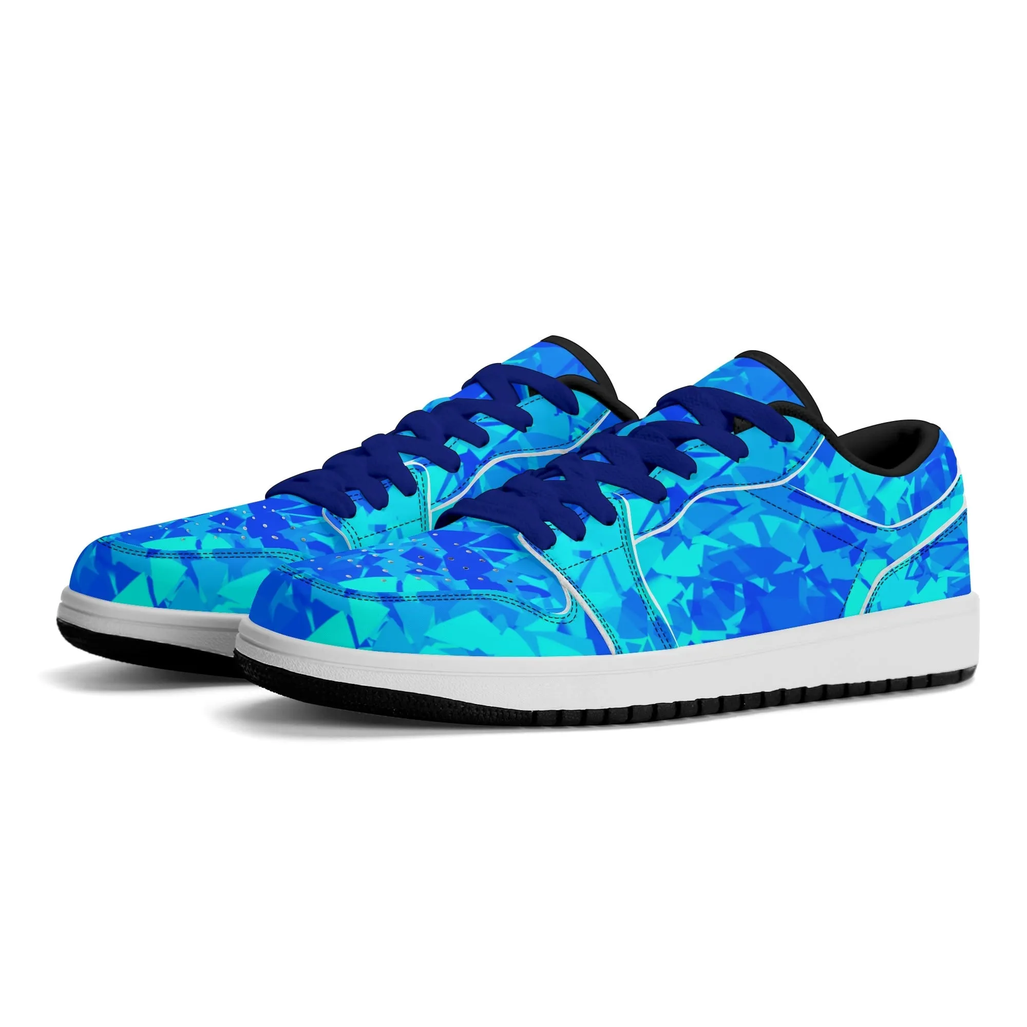 Blue Crystal Low Top Leder Sneaker für Damen