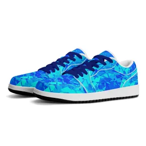 Blue Crystal Low Top Leder Sneaker für Damen