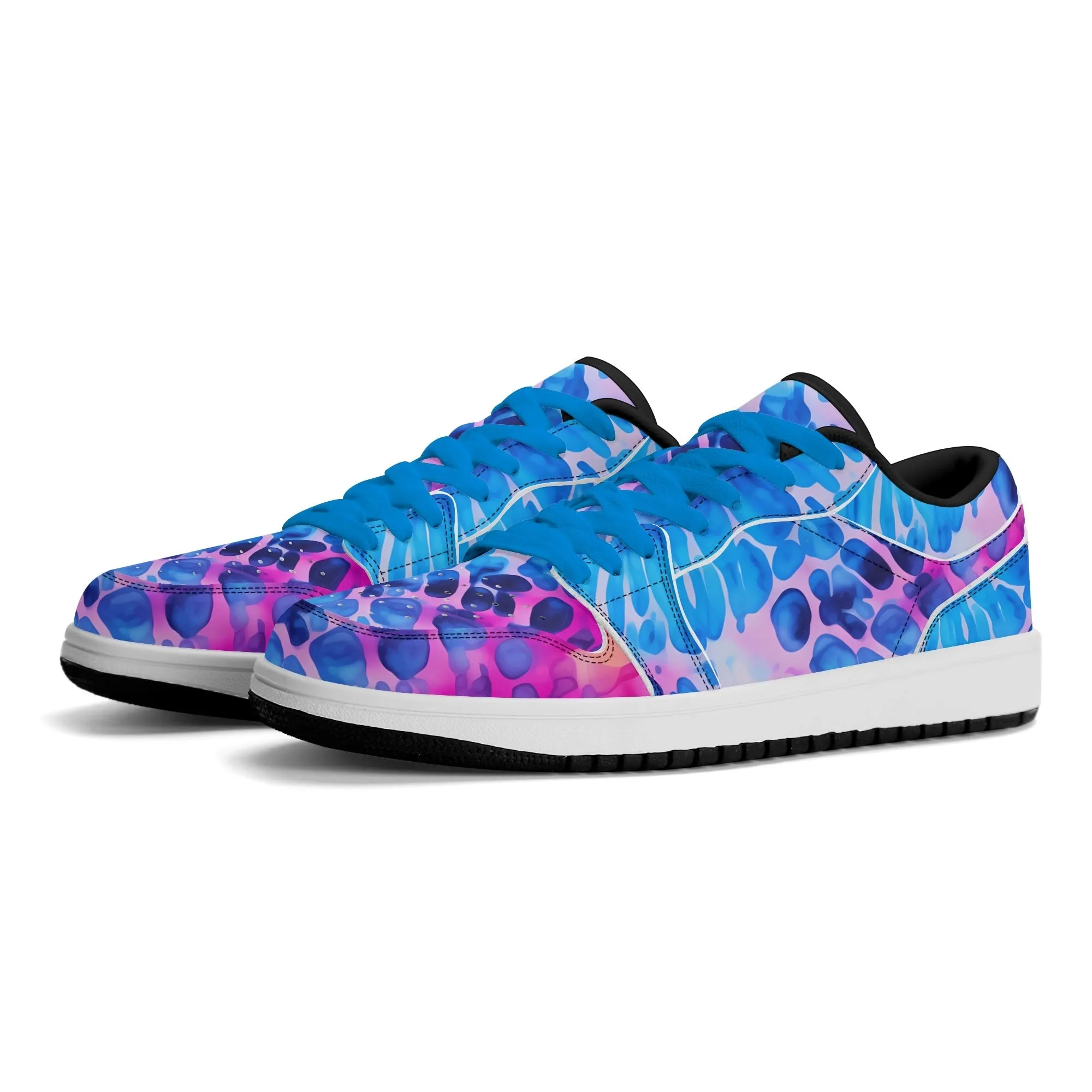 Blue Splash Low Top Leder Sneaker für Damen