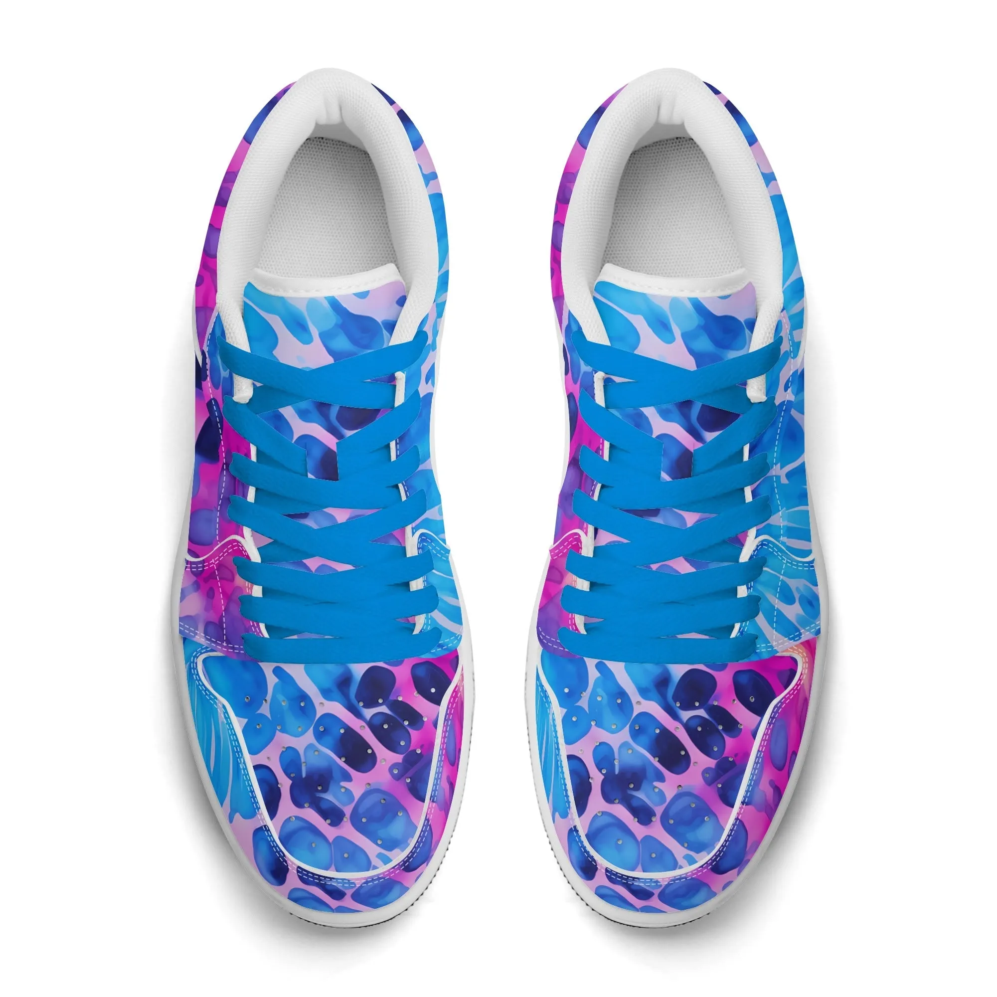Blue Splash Low Top Leder Sneaker für Damen