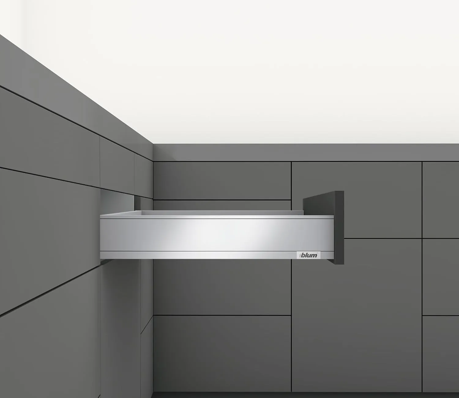 Blum 770M40S0S LEGRABOX 16" L x 3-9/16" H Full Extension Concealed Drawer System Kit - Orion Gray