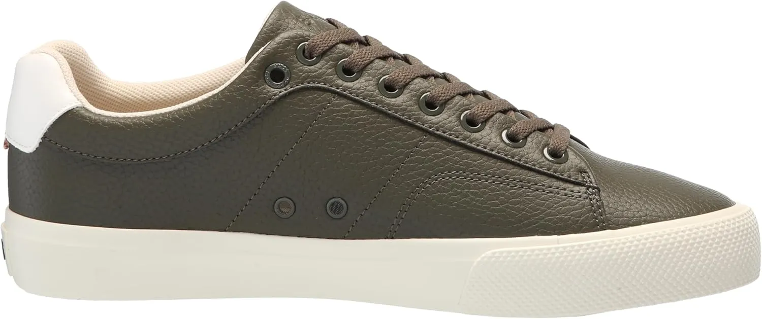 BOSS Men's Aiden Logo Block Leather Low Top Sneaker