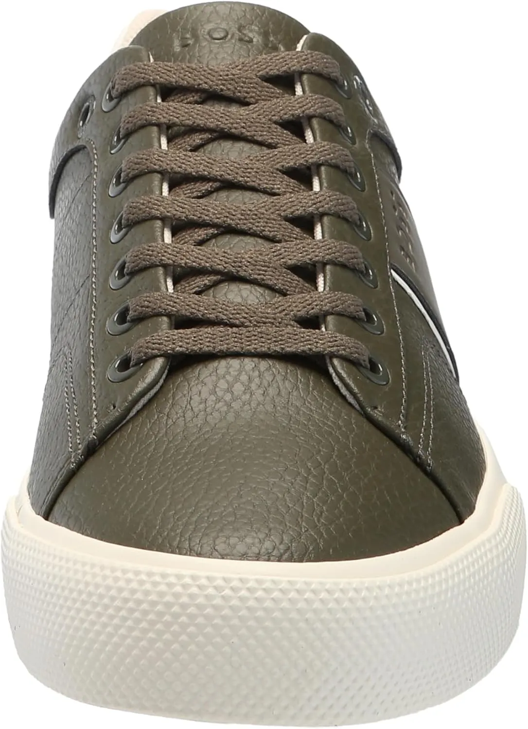 BOSS Men's Aiden Logo Block Leather Low Top Sneaker