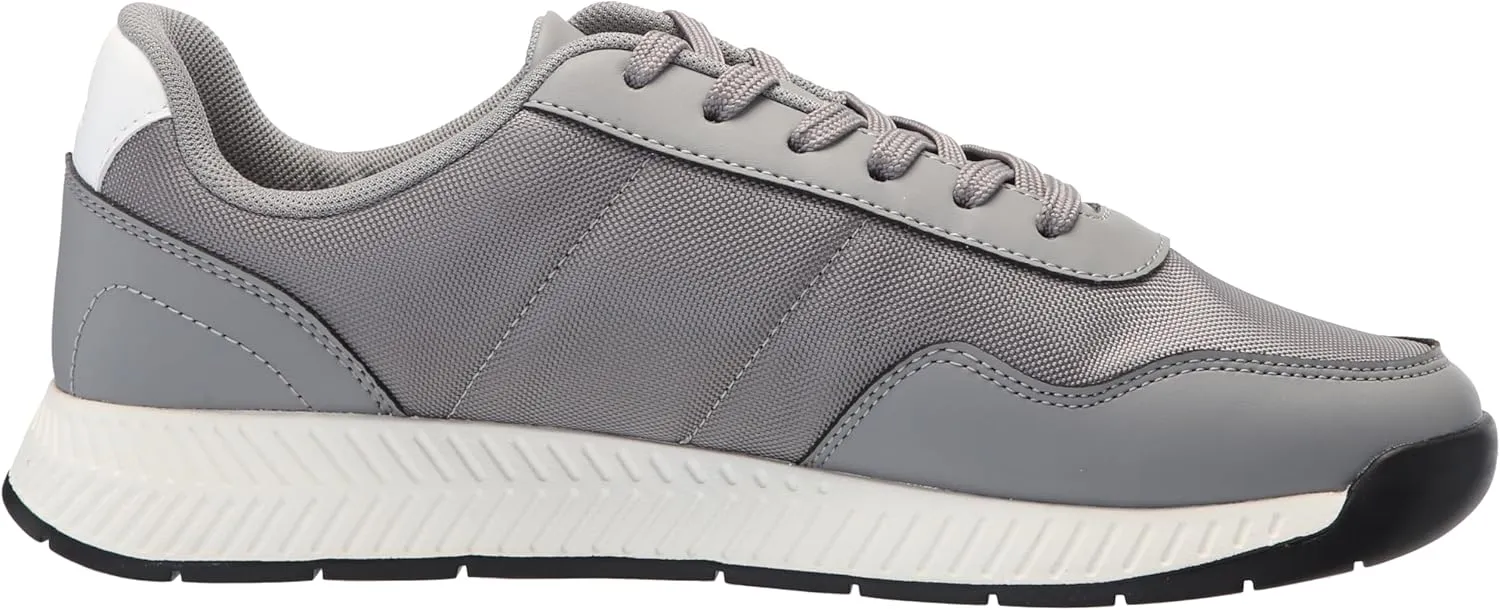 BOSS Men's Leather Mix Low Top Sneaker