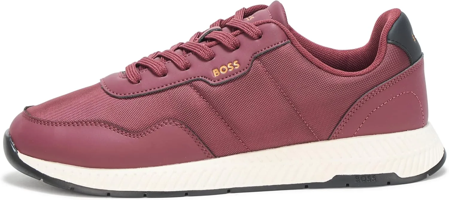 BOSS Men's Leather Mix Low Top Sneaker