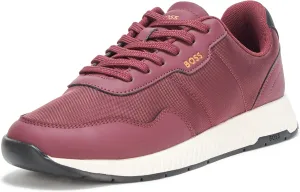 BOSS Men's Leather Mix Low Top Sneaker
