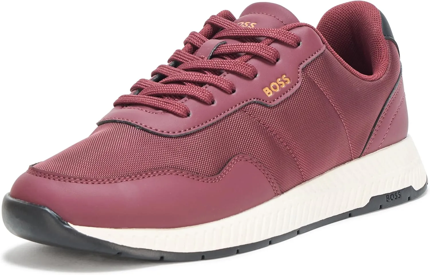 BOSS Men's Leather Mix Low Top Sneaker