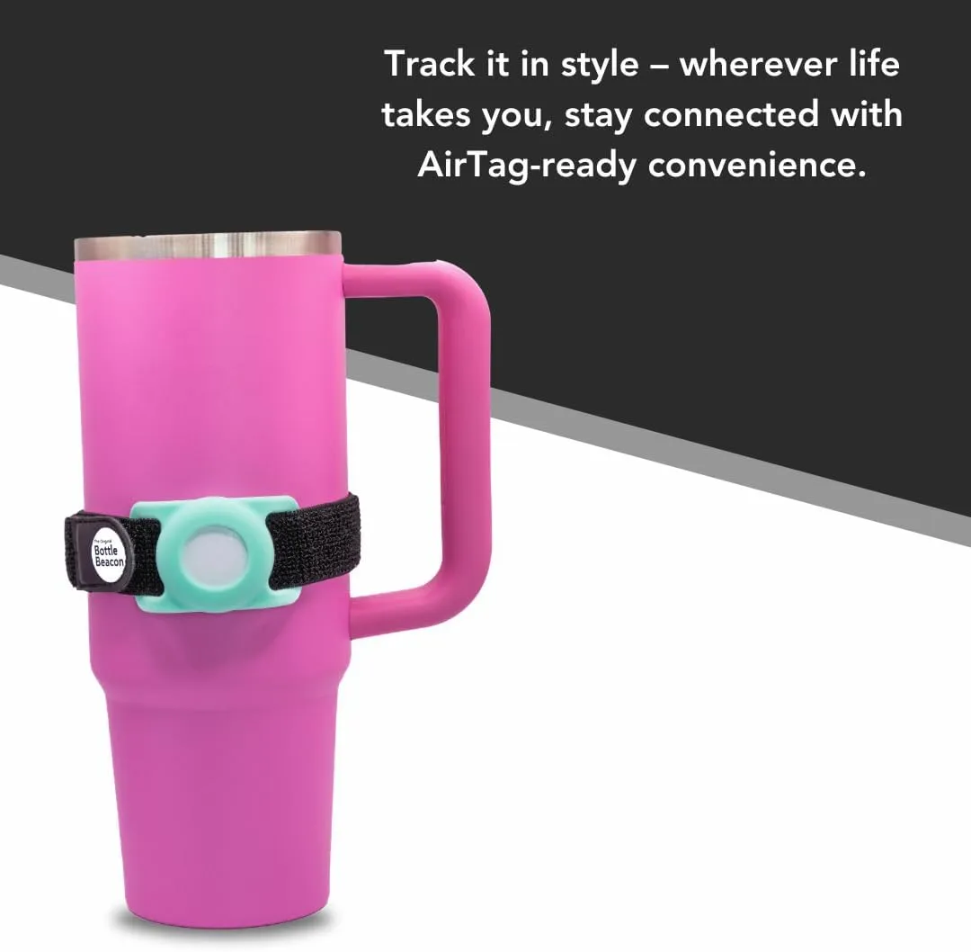 Bottle Beacon® Strap Holder – Compatible with Apple AirTag – Fits Stanley, Hydro Flask, Yeti, Nalgene Bottles (Mint)