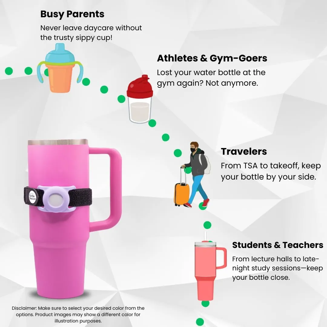 Bottle Beacon® Strap Holder – Compatible with Apple AirTag – Fits Stanley, Hydro Flask, Yeti, Nalgene Bottles (Mint)