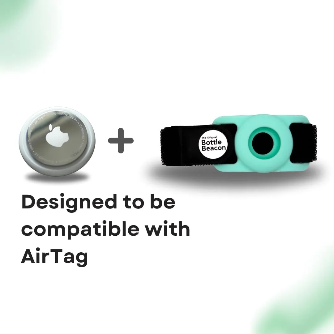 Bottle Beacon® Strap Holder – Compatible with Apple AirTag – Fits Stanley, Hydro Flask, Yeti, Nalgene Bottles (Mint)