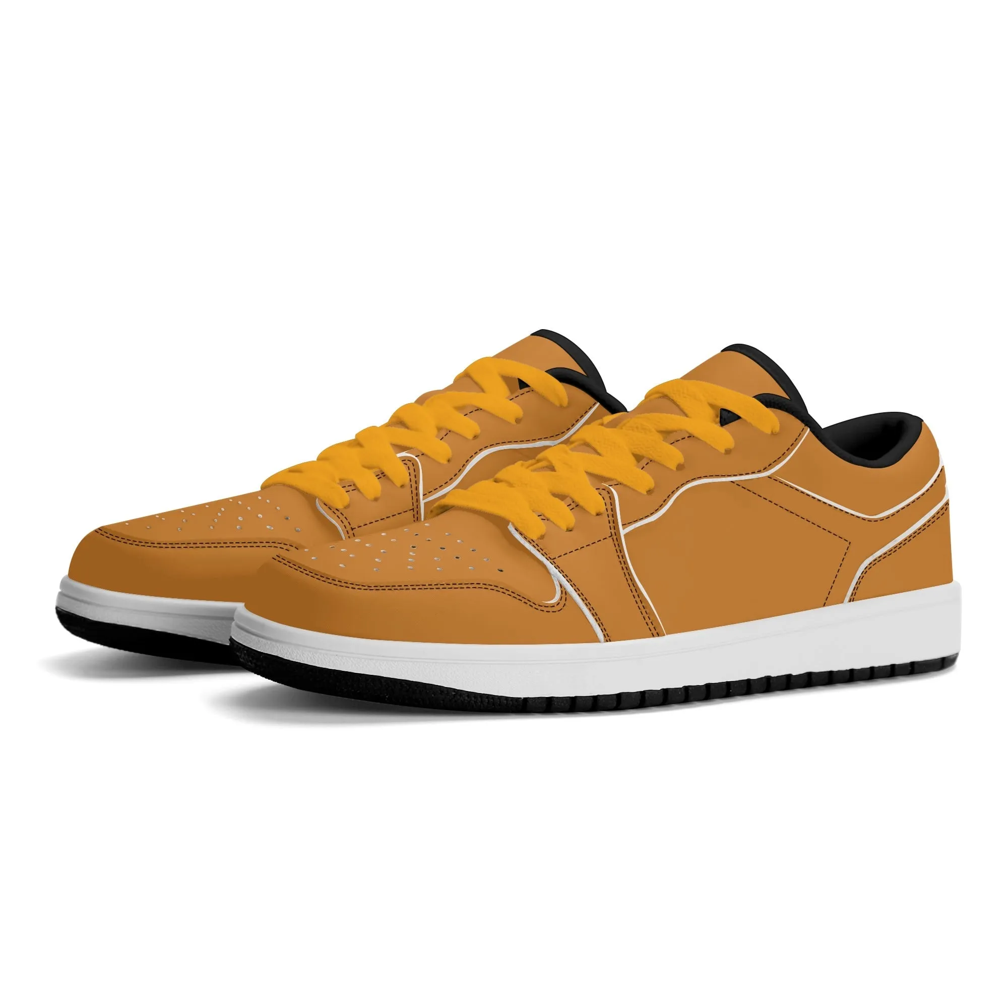 Bronze Low Top Leder Sneaker für Herren