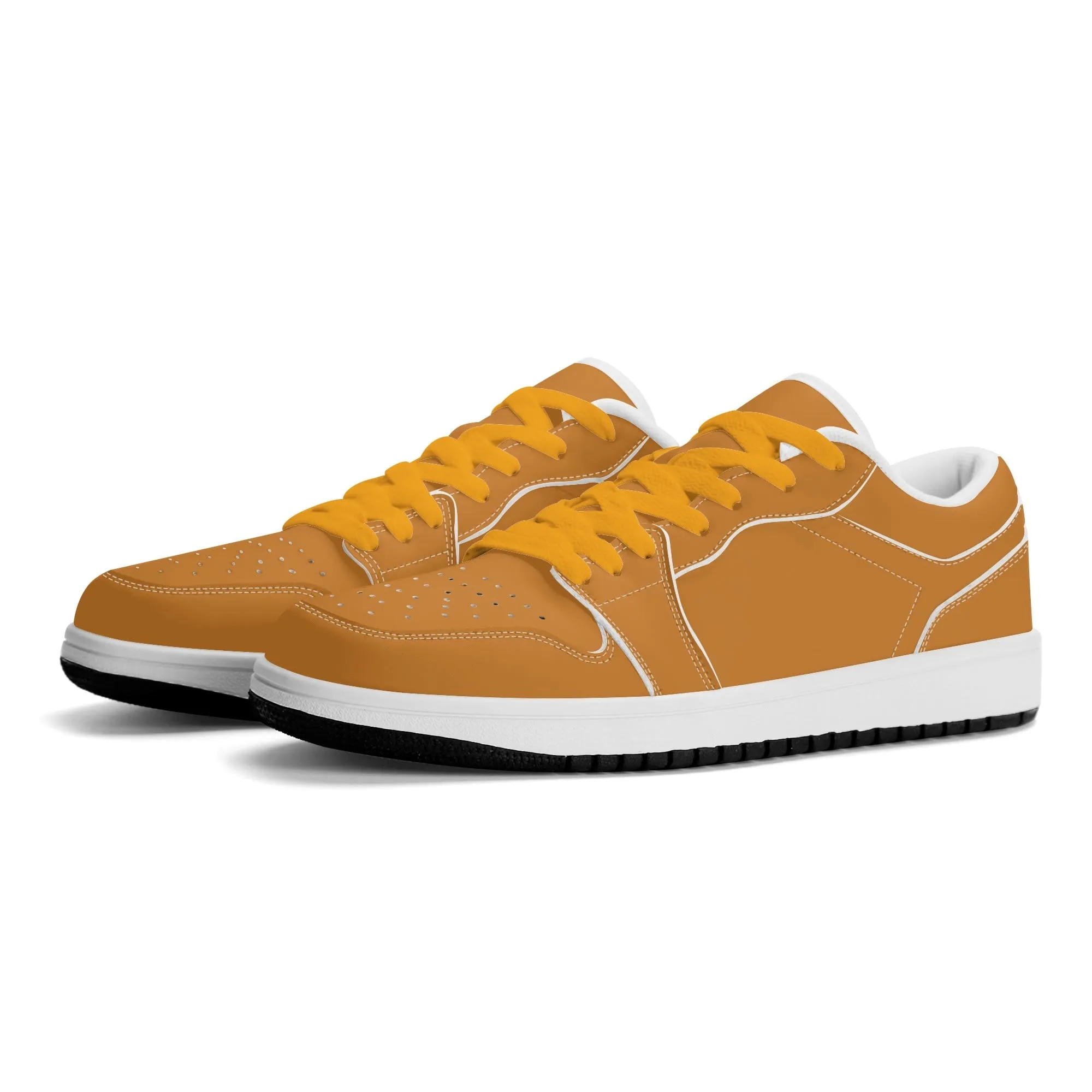 Bronze Low Top Leder Sneaker für Herren