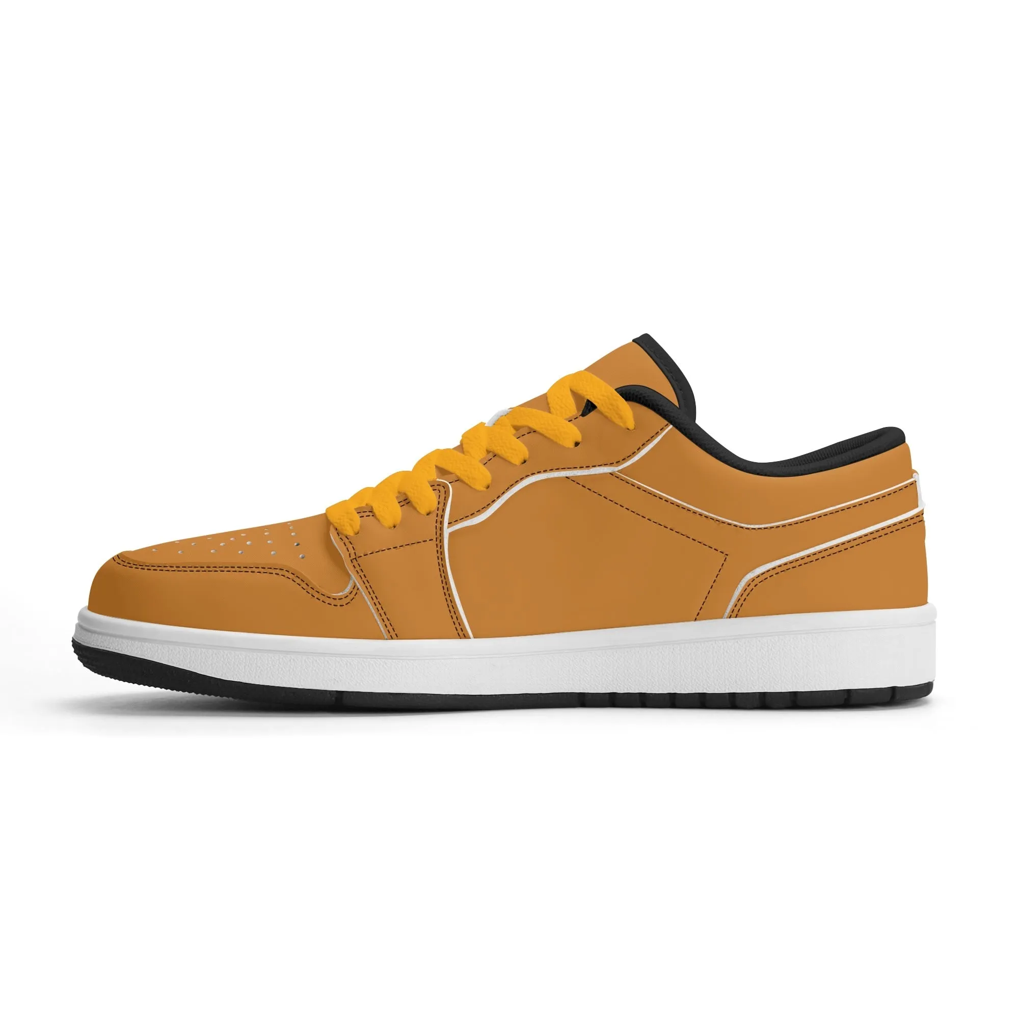 Bronze Low Top Leder Sneaker für Herren