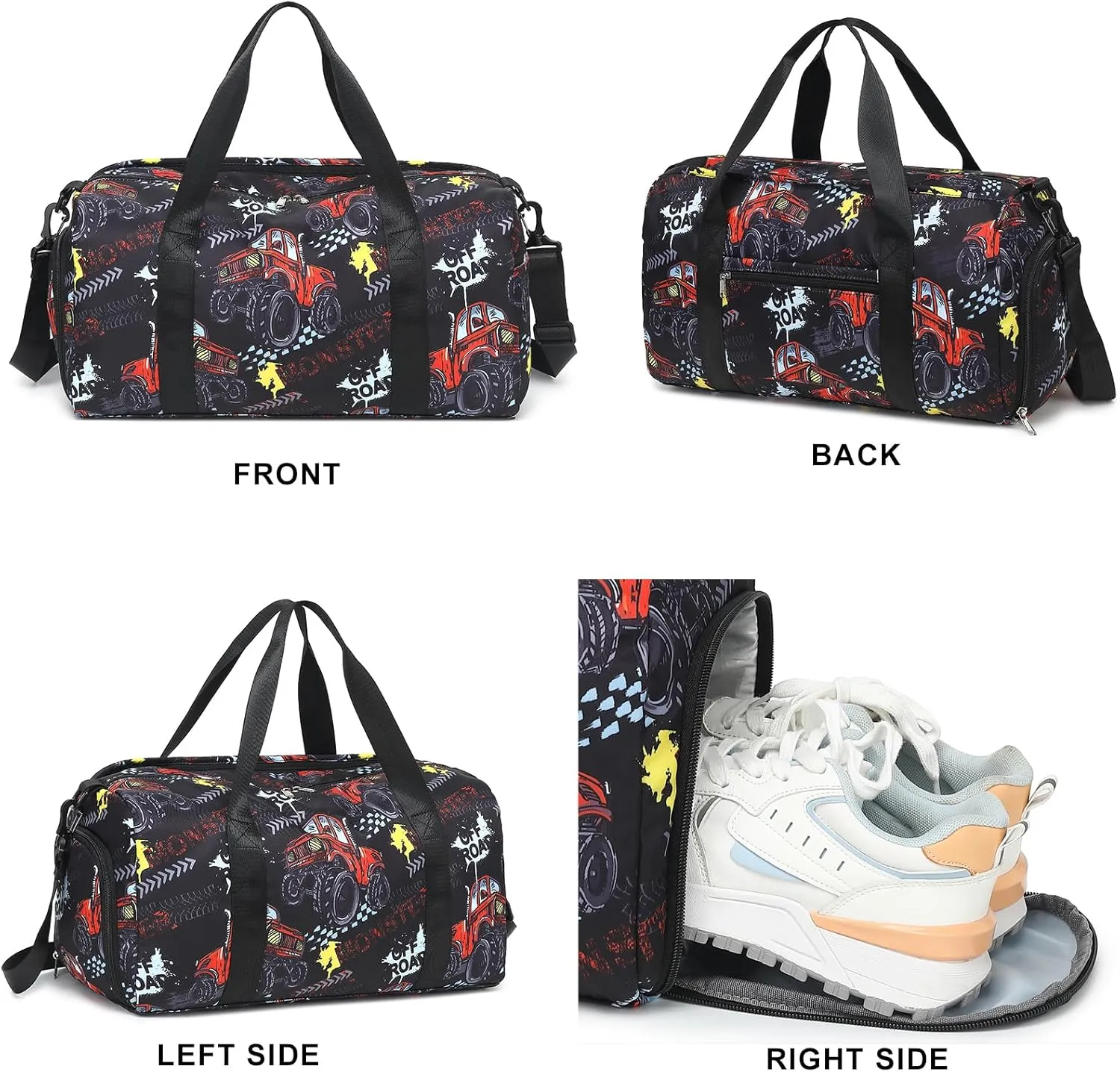 BTOOP Kids Overnight Bag for Boys Small Soccer Sports Gym Bags Duffle Tote With Shoe Compartment Toddler Weekender Sleepover Bags for Travel