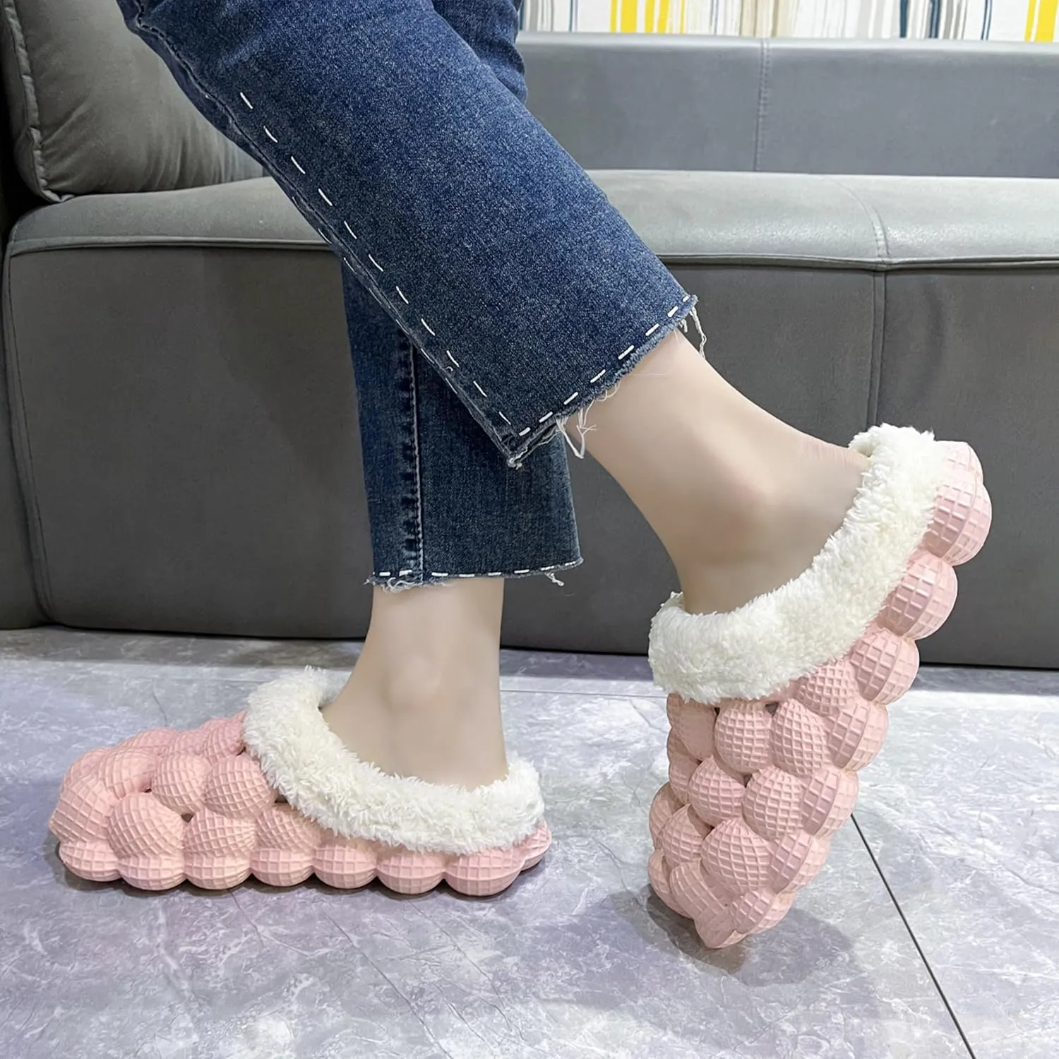 Bubble Slides, Slippers for Women Men Gym House Shower Bedroom Spa Massage Soft Non-slip Slippers, Unisex Shower Slide Shoes for Indoor Outdoor