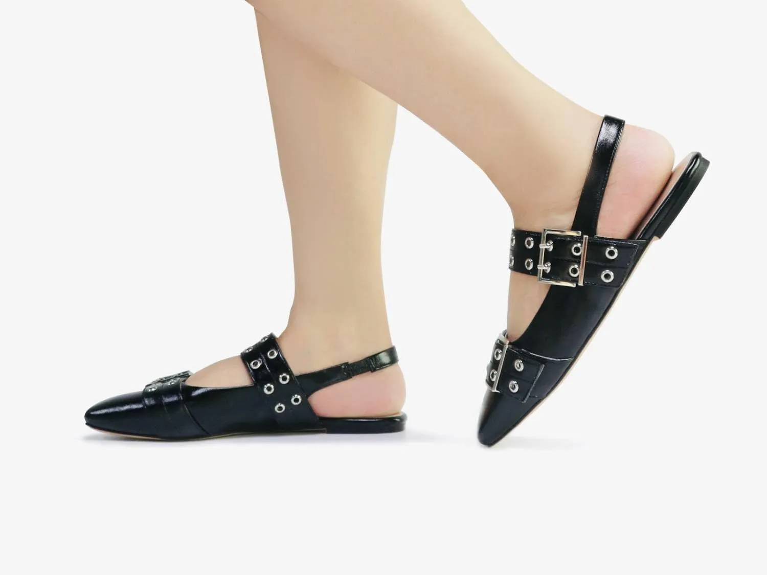 Buckle Ballet Slingback Flats for Women