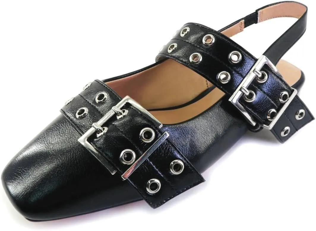 Buckle Ballet Slingback Flats for Women