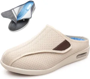 bumuam Men's Diabetic Shoes Wide Width Shoes,Adjustable Lightweight Non-Slip Orthopedic Walking Slippers for Elderly Hammertoe Arthritis Swollen Feet