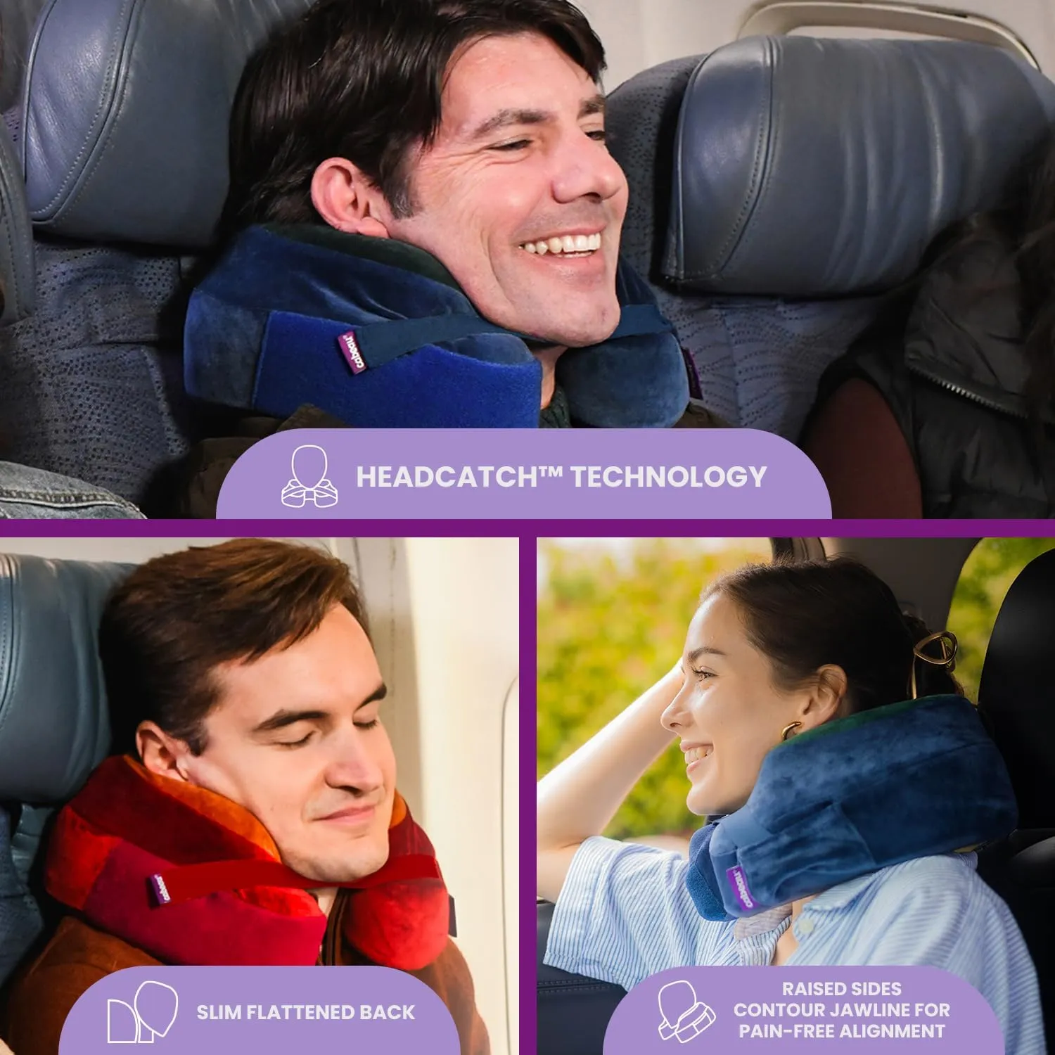 Cabeau Best Neck Pillow for Travel – Evolution Earth – 360° Head, Neck and Chin Support for Sleeping – Sustainable Memory Foam (Fire)