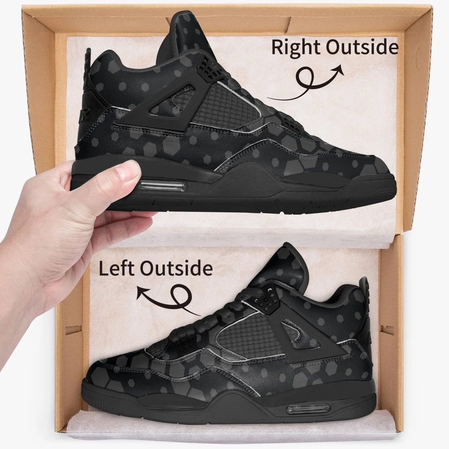 Camo Sneakers AJ4 Style | Stylish Black Hive