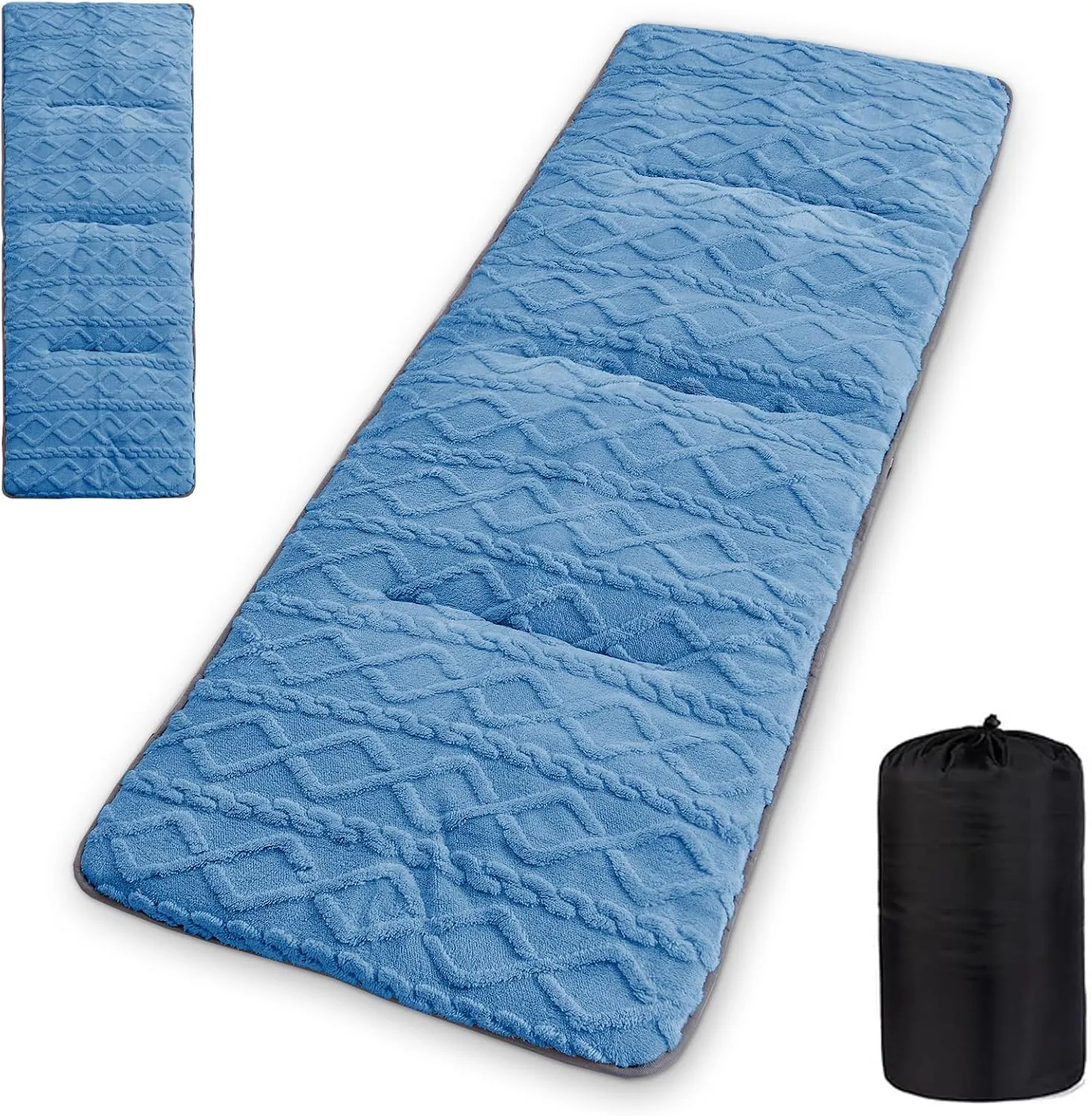 Camping Cot Mattress - Thick Camping Sleeping Pad with Elastic Straps,Portable Cot Mattress Pad for Sleeping Outdoor (75" x 28")