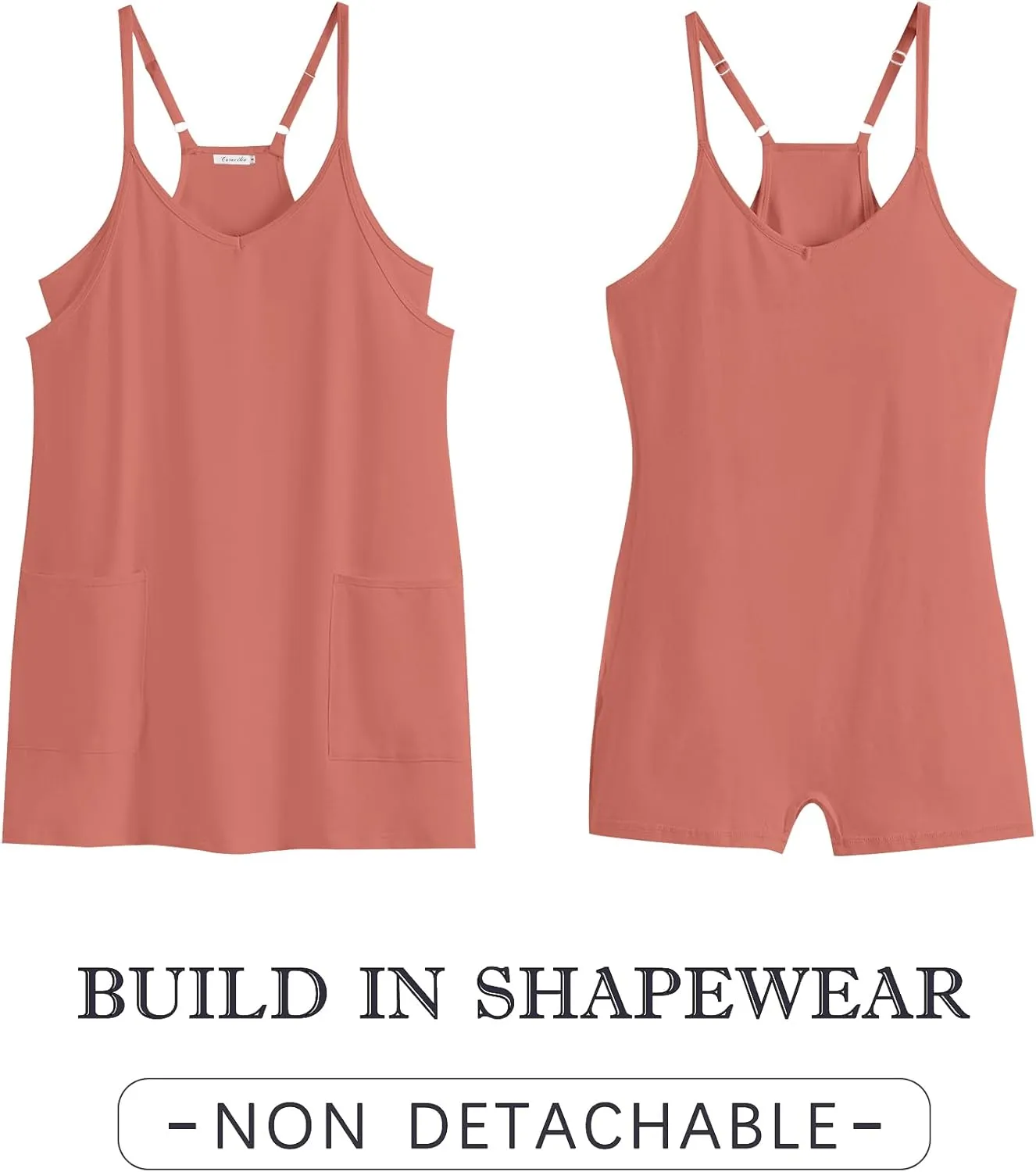 Caracilia Womens Summer Mini Dress 2025 Casual Sleeveless Built in Shapewear Sundress Trendy Short Tennis Athletic Outfits