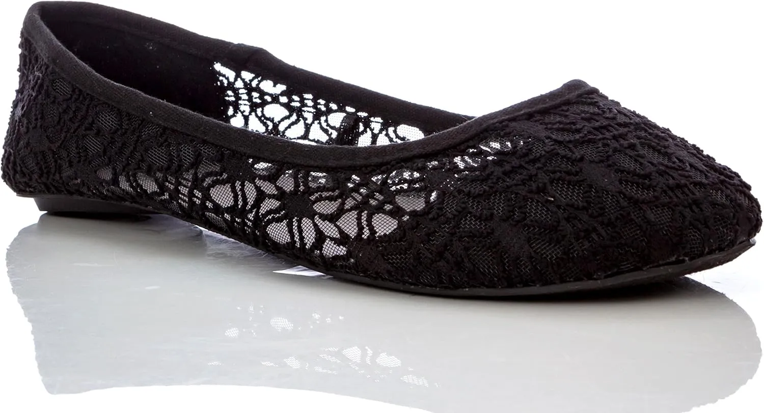 Charles Albert Women's Breathable Crochet Lace Ballet Flat
