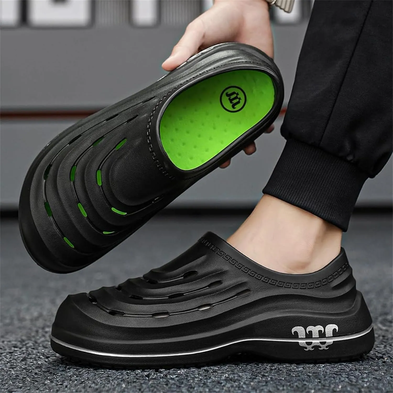 Chef Shoes for Men Women,Oil Resistant Waterproof Arch Support Clogs,Lightweight Breathable Kitchen Shoes Wide Toe Box Beach Slippers,Quick Dry Slip-on Garden Clogs with Removable Cushion Footbed