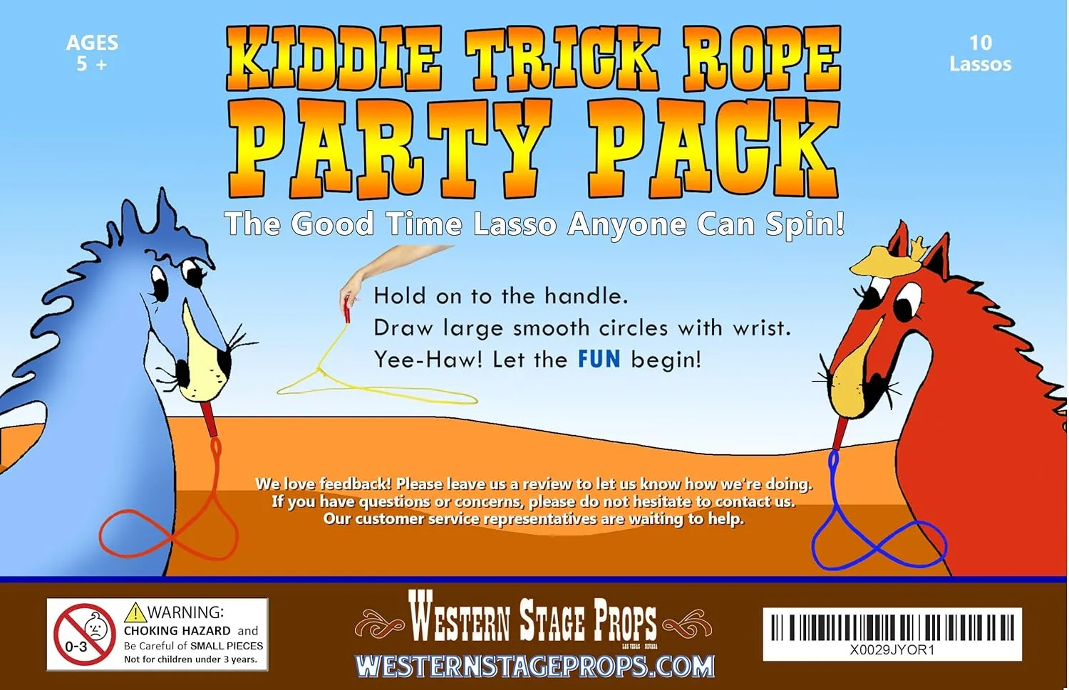 Children’s Cowboy Kiddie Trick Rope Lasso Pre-Tied | Ages 4-10 |