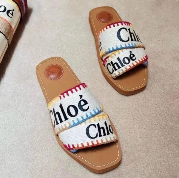 Chloe Woody Flats Slide