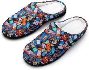 Christmas Clog Slippers Mens Non-Slip Warm House Slippers Womens Cotton Slippers Bedroom Slip-On Shoes Indoor Outdoor