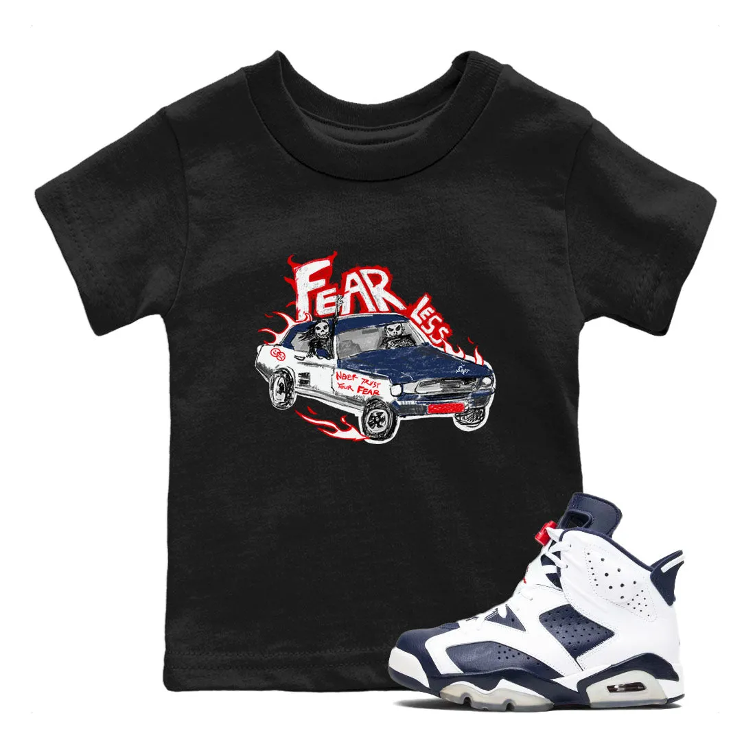 Classic SNRT Navy Tees Timeless Air White Jordan And Fearless 6 Car - Kids Sneaker Midnight