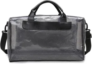 Clear Tote Bag Large Heavy Duty Clear Duffel Bag Clear Gym Bag With Adjustable Strap,With Wet Compartment For Home,Work,Concerts,Beach,Swimming (Black)