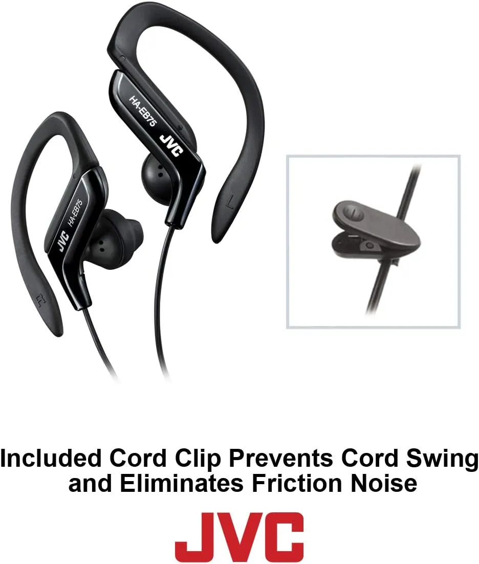 Clip Style Headphone Blue Lightweight and Comfortable Ear Clip. Splash Proof Water resistant Powerful Sound with Bass Boost JVC HAEB75BA