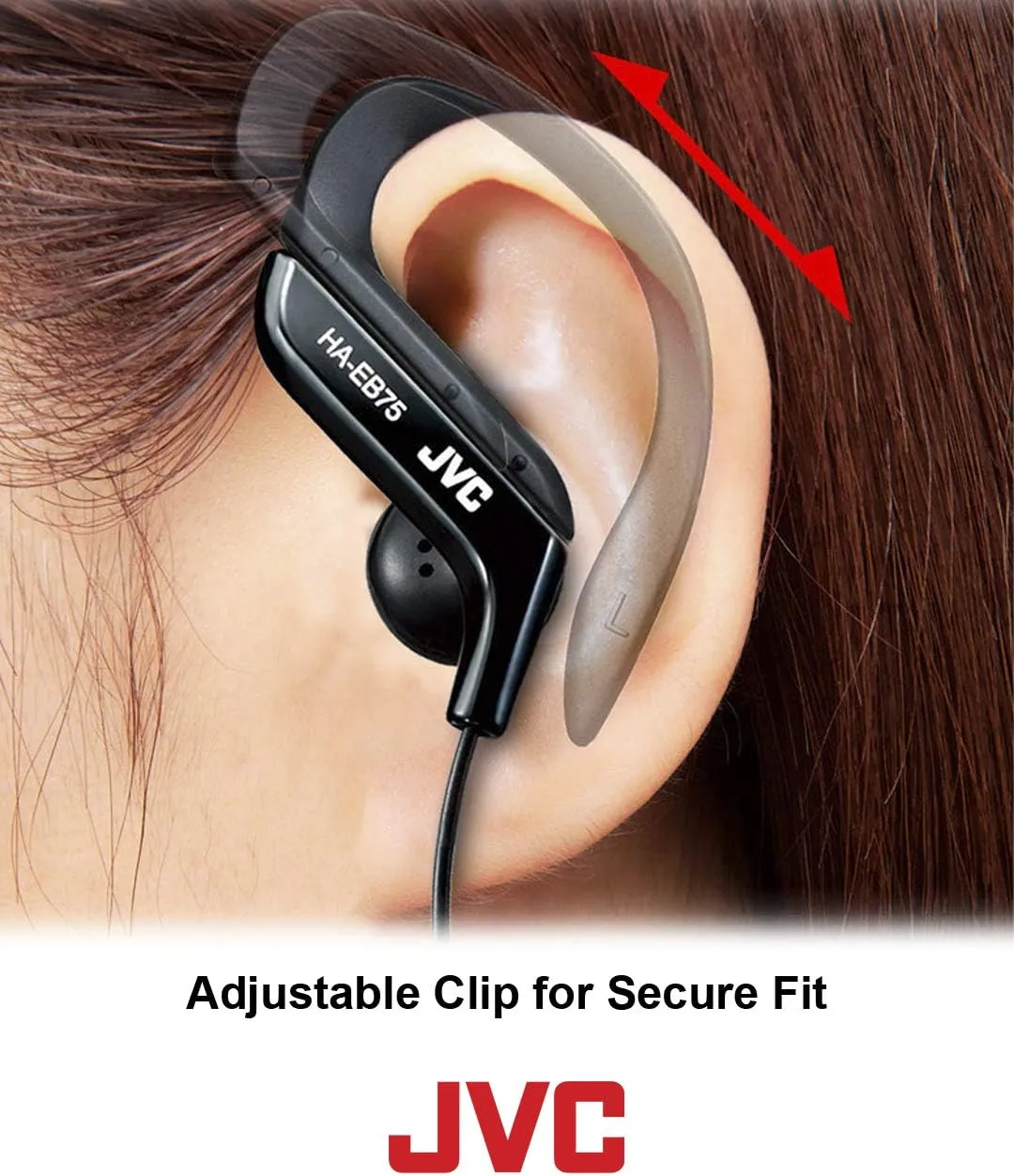 Clip Style Headphone Blue Lightweight and Comfortable Ear Clip. Splash Proof Water resistant Powerful Sound with Bass Boost JVC HAEB75BA