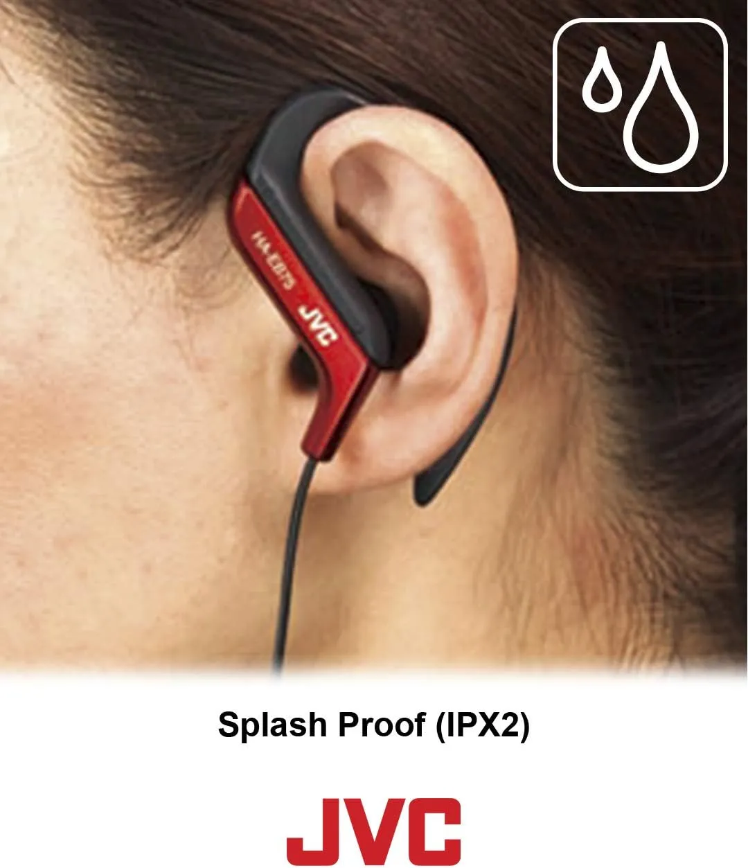 Clip Style Headphone Blue Lightweight and Comfortable Ear Clip. Splash Proof Water resistant Powerful Sound with Bass Boost JVC HAEB75BA