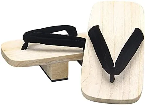 Clogs Wooden Sandals Men Flip Flops Stage Performance Japanese Wooden Slippers Shoes Heel Height 5CM