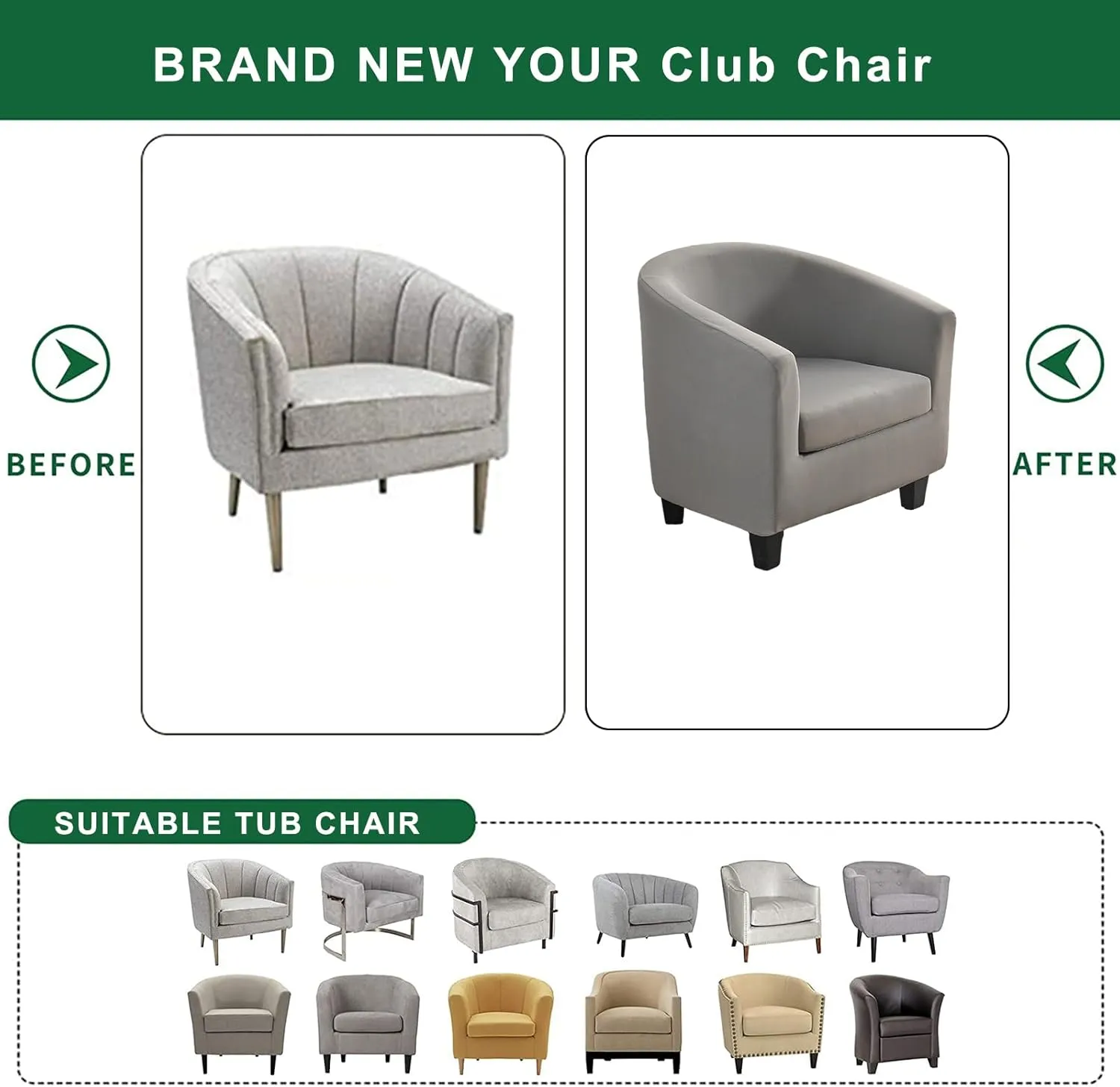 Club Chair Slipcover 2 Piece Printed Tub Chair Slipcover Soft Stretch Printed Round Barrel Chair Covers Armchair Covers Furniture Protector for Living Room Hotel Counter Cafe (Color 08)