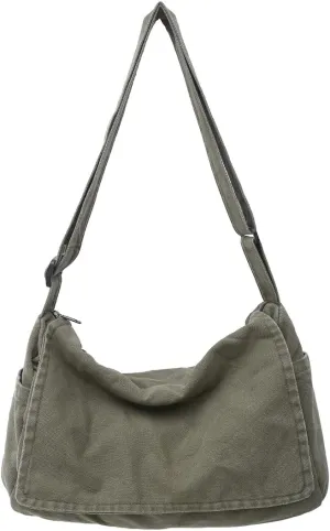 Collsants Messenger Bag for Women Men Satchel Bag Canvas Crossbody Shoulder Bag Casual Sling Bag