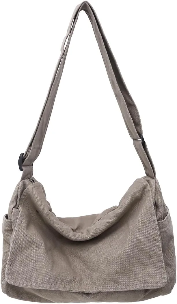 Collsants Messenger Bag for Women Men Satchel Bag Canvas Crossbody Shoulder Bag Casual Sling Bag