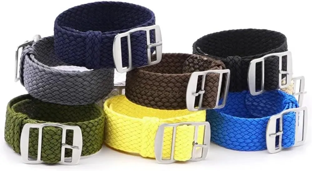 Colorful woven watch strap one long canvas nylon watch strap 16mm 18mm 20mm 22mm mesh strap for men and women