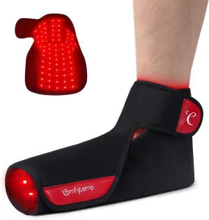 Comfytemp 5000mAh Cordless Red Light Therapy for Foot & Ankle, Portable Near Infrared Light Therapy Wrap with Timer, 660nm & 850nm Flexible Light Shoe for Heel Joint Muscle Pain Relief, 12'' x 7''