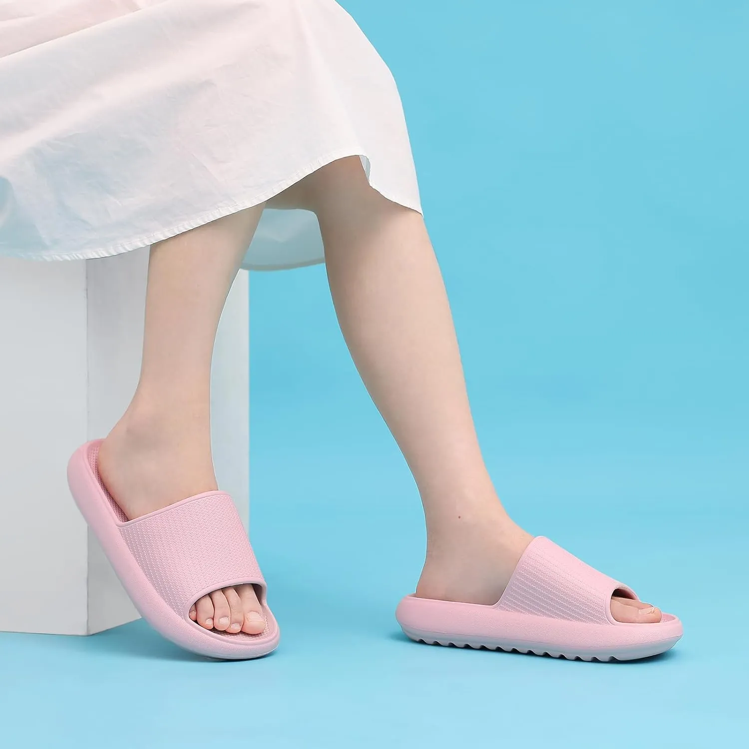 Comwarm Cloud Slide Sandals for Women Men Ultra Comfort Recovery Pillow Slippers Soft Summer Beach Shoes with Low Arch Support