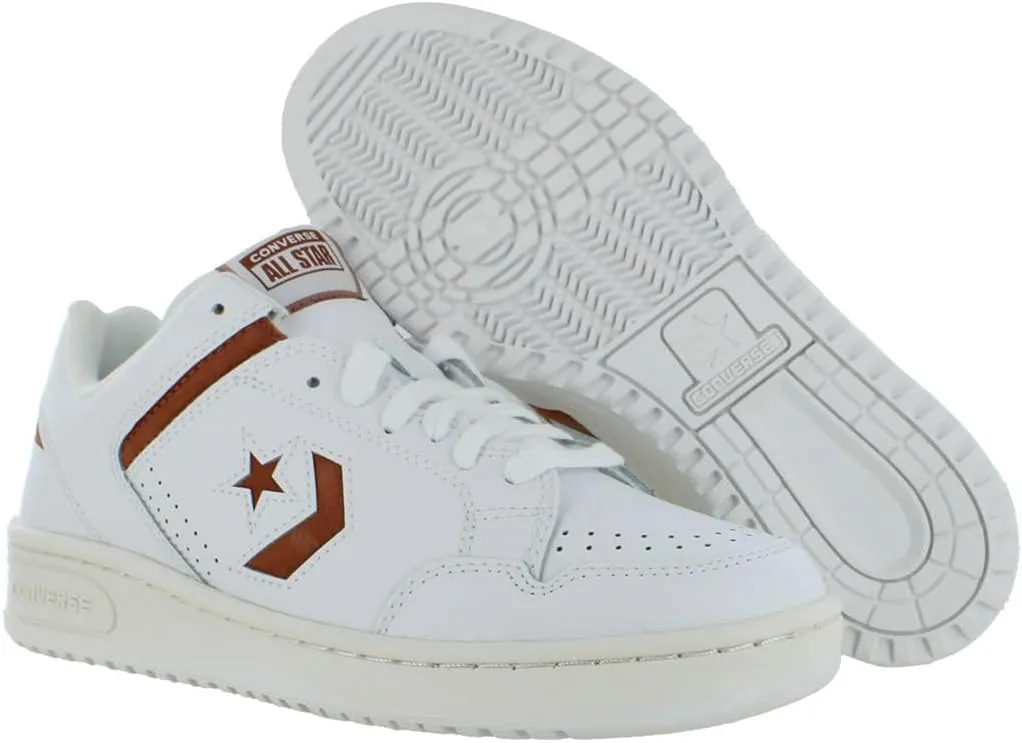 Converse Weapon Leather Unisex Low Top Sneaker (A11573C, in A Nutshell Brown/White)
